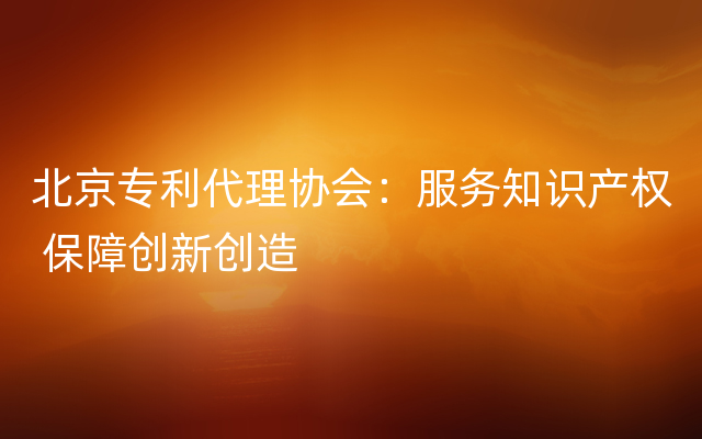 北京专利代理协会：服务知识产权 保障创新创造