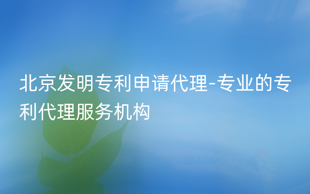 北京发明专利申请代理-专业的专利代理服务机构