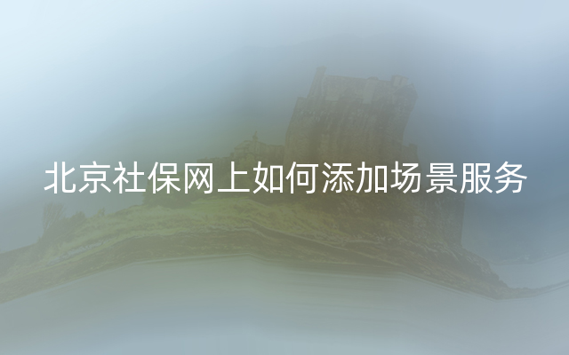 北京社保网上如何添加场景服务
